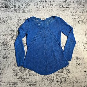 Blue Open-Knit / Lace-Knit Sweater
